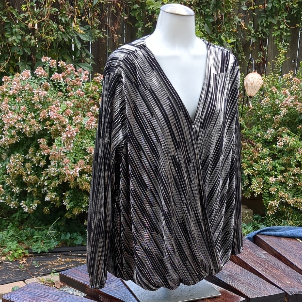 Alfani Black and Silver Top